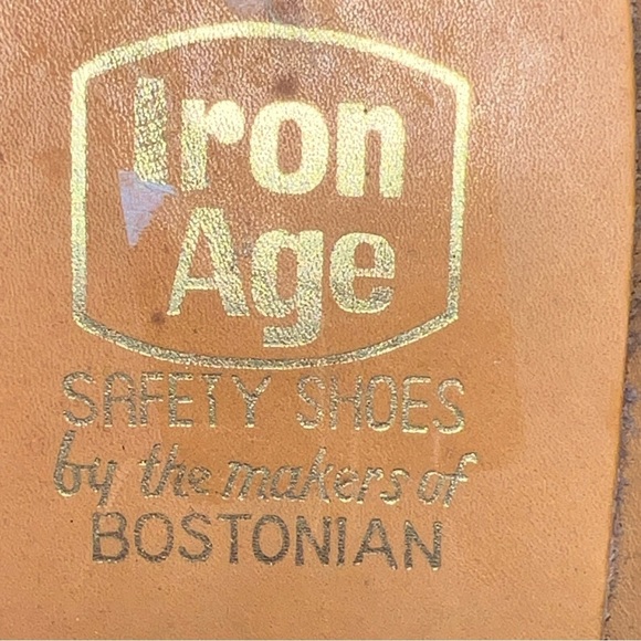 New Iron Age By Bostonian 8.5 D/B Black Wingtip Dress Safety Shoes - Picture 13 of 13